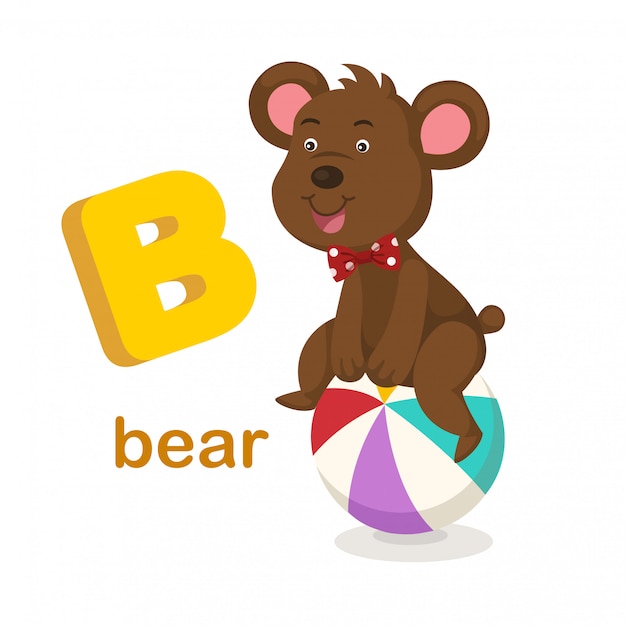 Premium Vector | Illustration isolated alphabet letter b bear