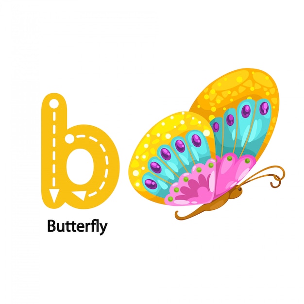 Download Illustration isolated alphabet letter b-butterfly ...