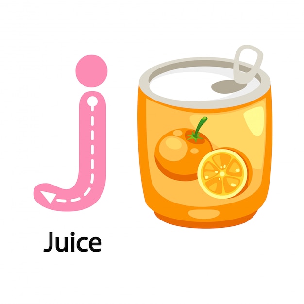 Illustration isolated alphabet letter j-juice Vector | Premium Download