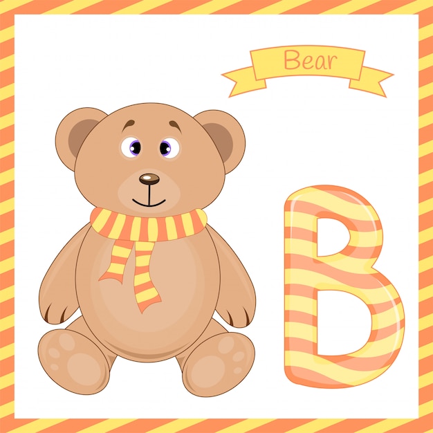 Premium Vector | Illustration Of Isolated Animal Alphabet B With Bear ...