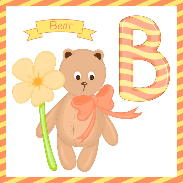 Illustration Of Isolated Animal Alphabet B With Bear Cartoon | Premium ...