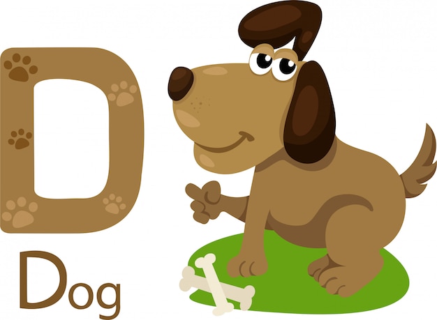 Premium Vector | Illustration of isolated animal alphabet d for dog