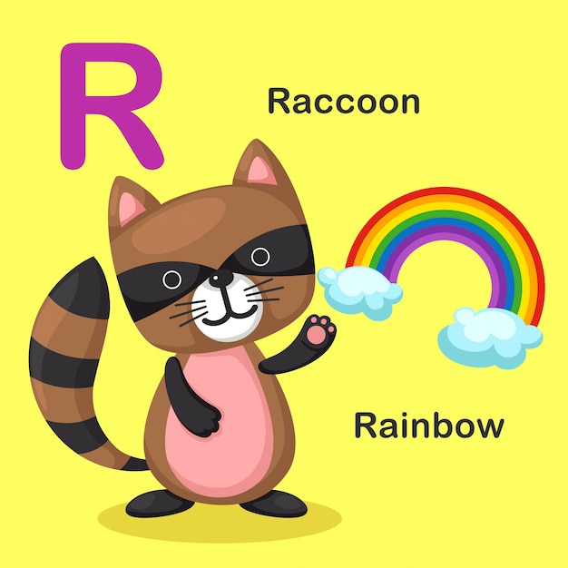 Premium Vector | Illustration isolated animal alphabet letter r-rainbow