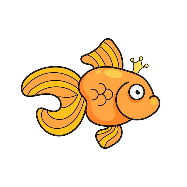 金魚水族館の魚のシルエットイラストに分離されたの図 カラフルな漫画 プレミアムベクター