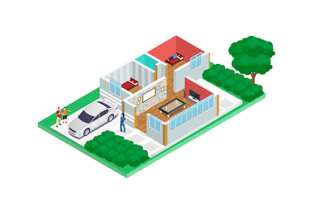 Download Premium Vector | Illustration isometric examples of home ...