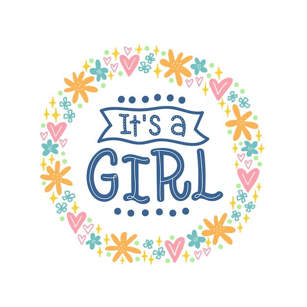 premium-vector-illustration-of-it-s-a-girl-text