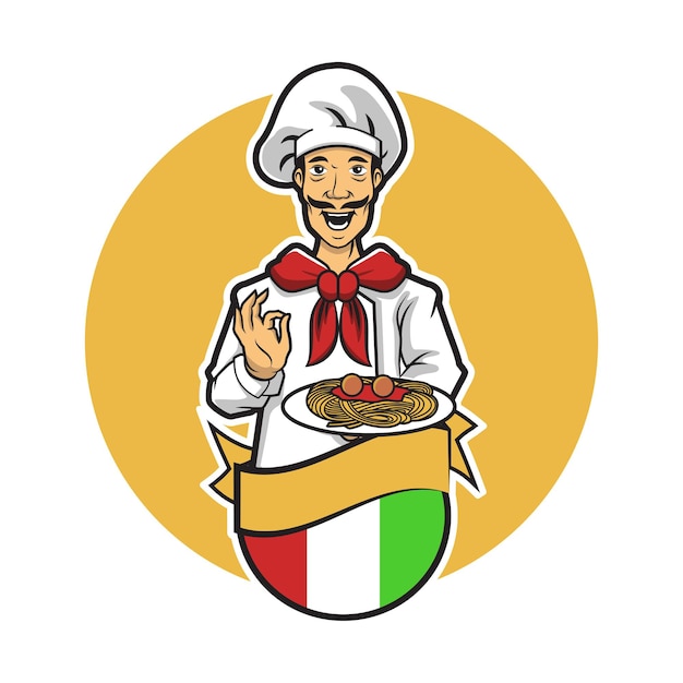 Premium Vector | Illustration of italian chef vector design