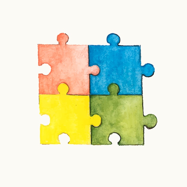 Free Vector Illustration Of A Jigsaw Puzzle