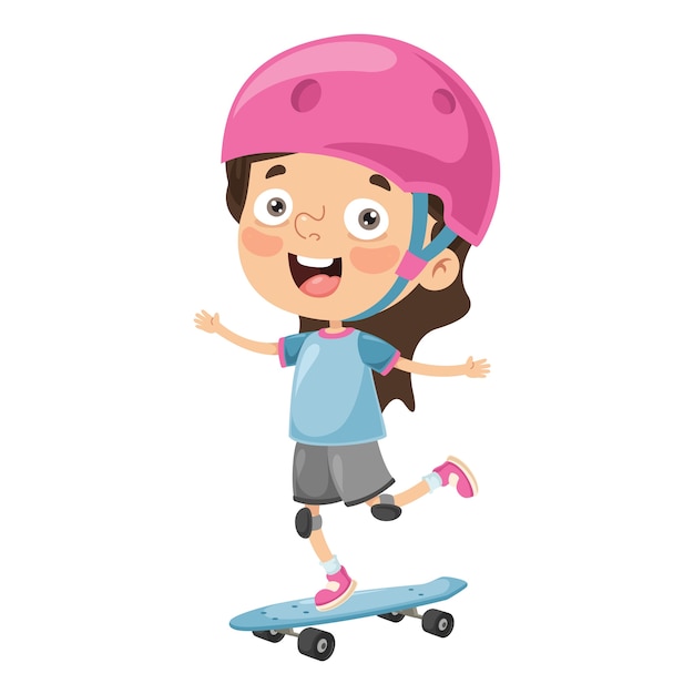 Premium Vector | Illustration of kid skateboarding