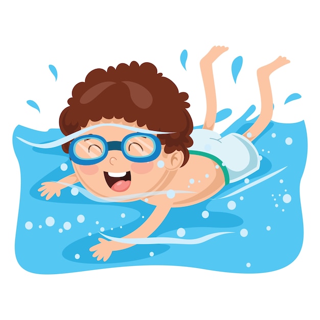 Premium Vector | Illustration of kid swimming