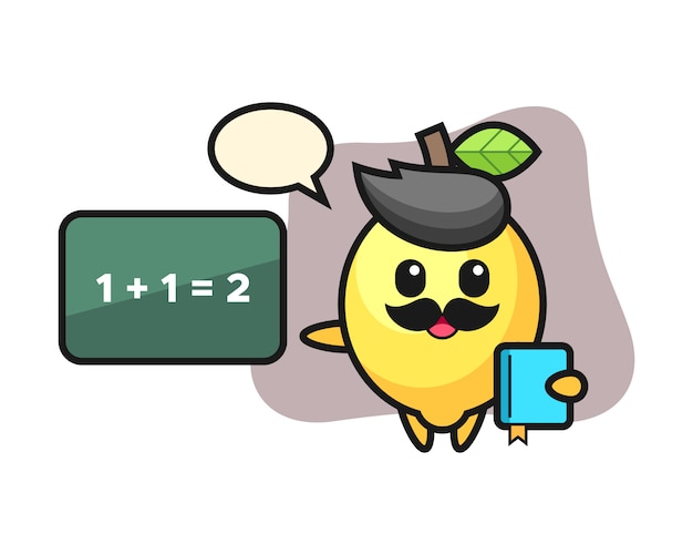 Premium Vector | Illustration of lemon character as a teacher