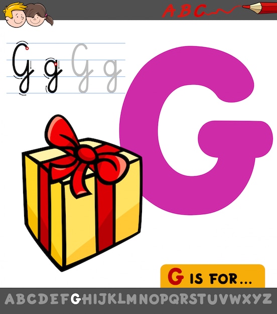 premium-vector-illustration-of-letter-g-from-alphabet-with-gift