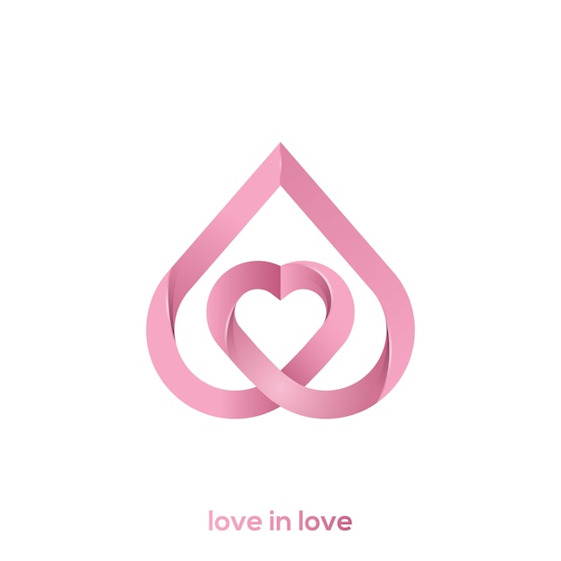 Illustration of a love logo in love | Premium Vector