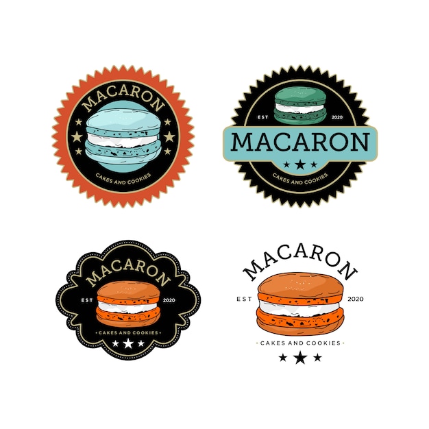Download Free Illustration Macaron Cakes And Cookies Vintage Logo Design Use our free logo maker to create a logo and build your brand. Put your logo on business cards, promotional products, or your website for brand visibility.