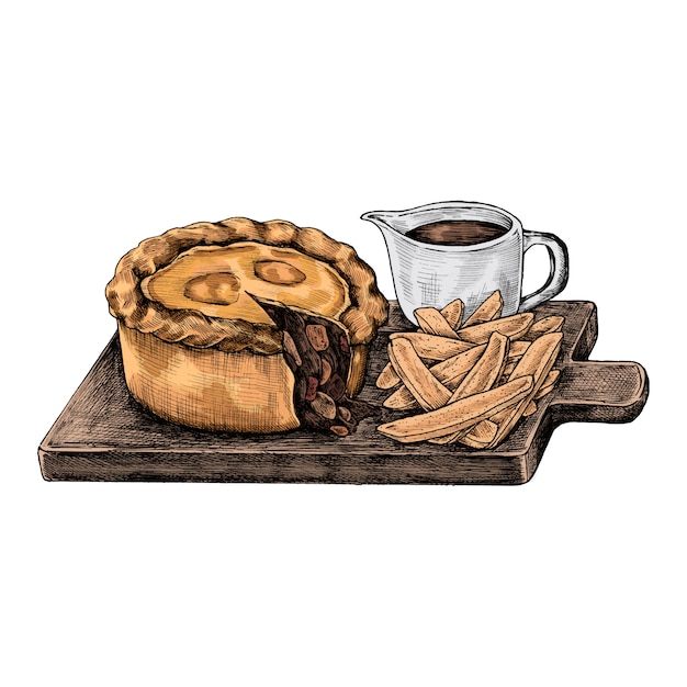 Premium Vector Illustration Of A Meat Pie 