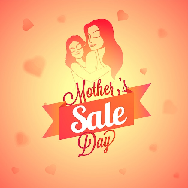 Download Illustration of a mother with her daughter on heart shape ...