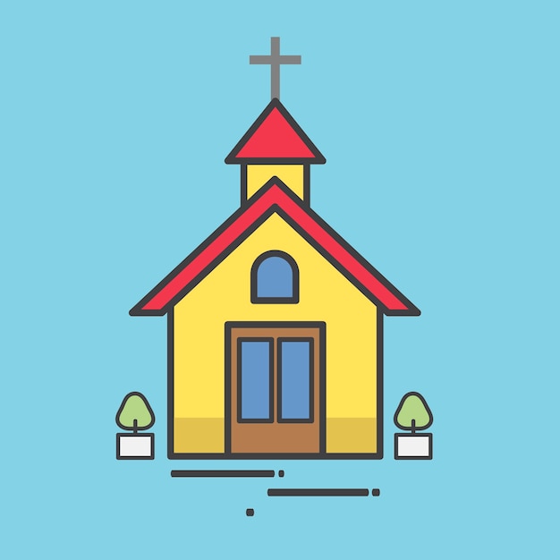 無料のベクター 黄色の教会のイラスト