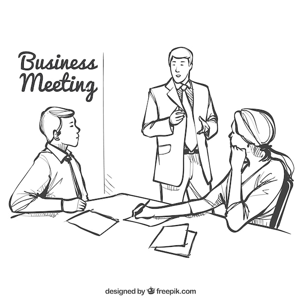 Illustration of business meeting Vector Free Download