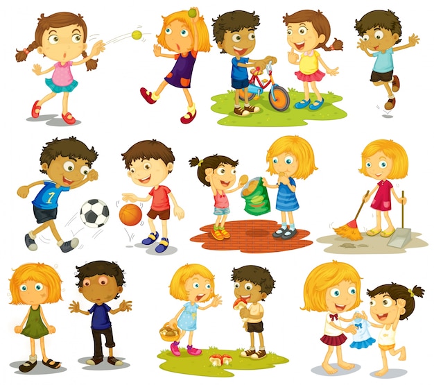 Illustration of children doing different sports
and activities