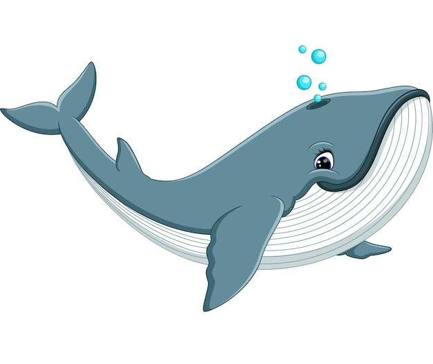 プレミアムベクター かわいいクジラの漫画のイラスト