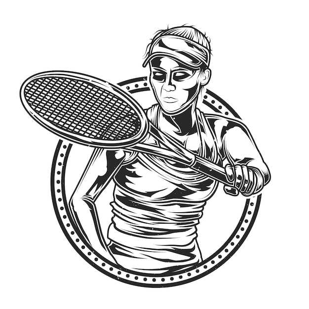 テニスをしている女の子のイラスト 無料のベクター