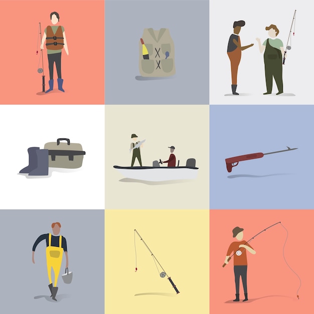 Illustration of human hobbies and
activities