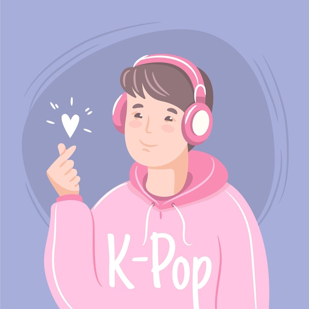 K Pop音楽コンセプトのイラスト プレミアムベクター