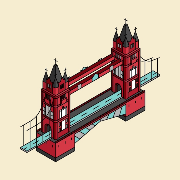 イギリスのロンドン橋のイラスト 無料のベクター