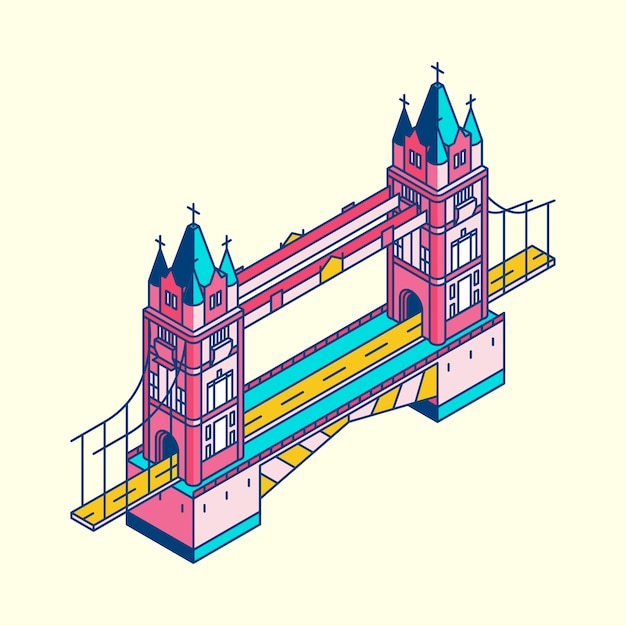 無料のベクター イギリスのロンドン橋のイラスト