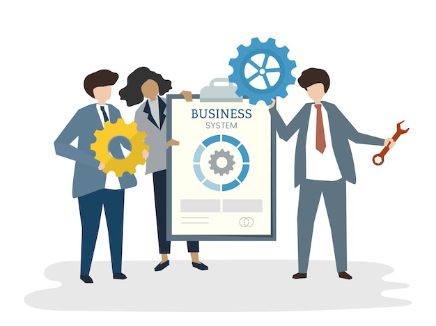 Illustration of people avatar business teamwork
concept