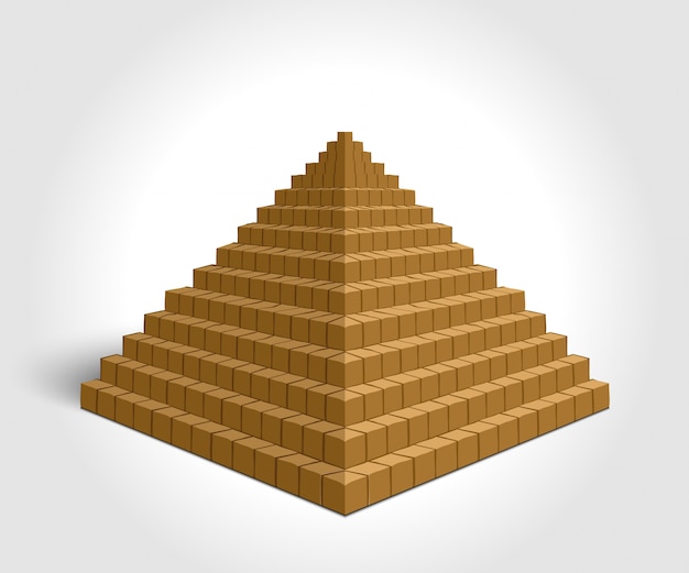 白い背景の上のピラミッドのイラスト プレミアムベクター
