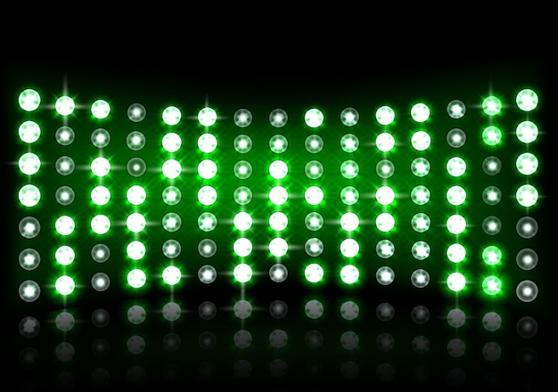 現実的な緑のステージの光の背景のイラスト プレミアムベクター