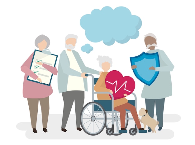 Illustration of seniors with life
insurance