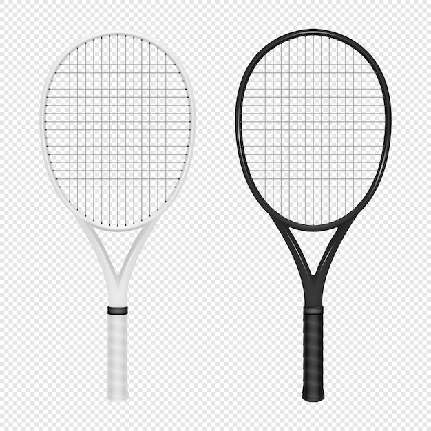 プレミアムベクター スポーツの現実的なアイコンセット 2つのテニスラケットのイラスト