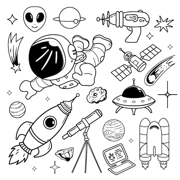 スタースペース落書きのイラスト プレミアムベクター