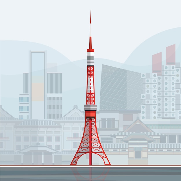 東京タワーのイラスト 無料のベクター