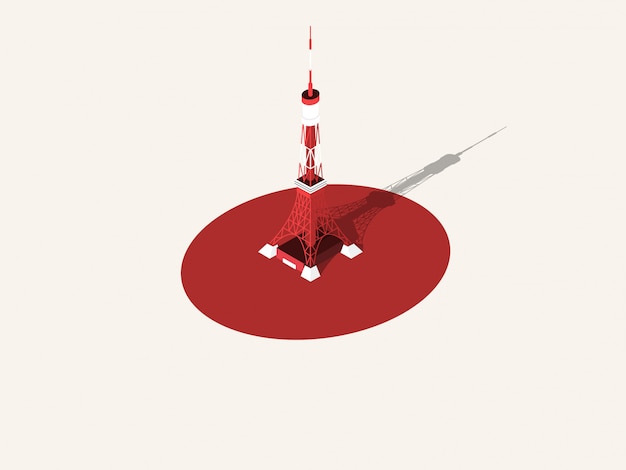 東京タワーのイラスト プレミアムベクター
