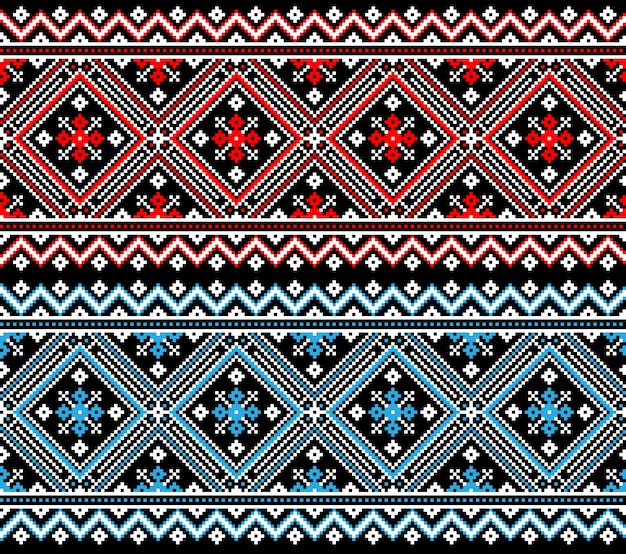 Illustration of Ukrainian folk seamless pattern\
ornament
