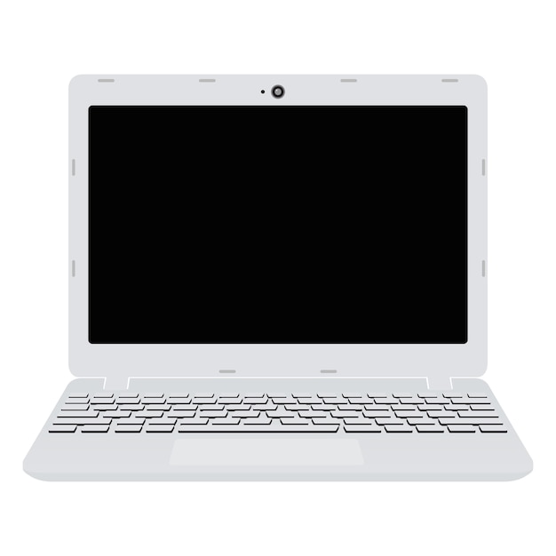 白いノートパソコンの画面のイラスト プレミアムベクター