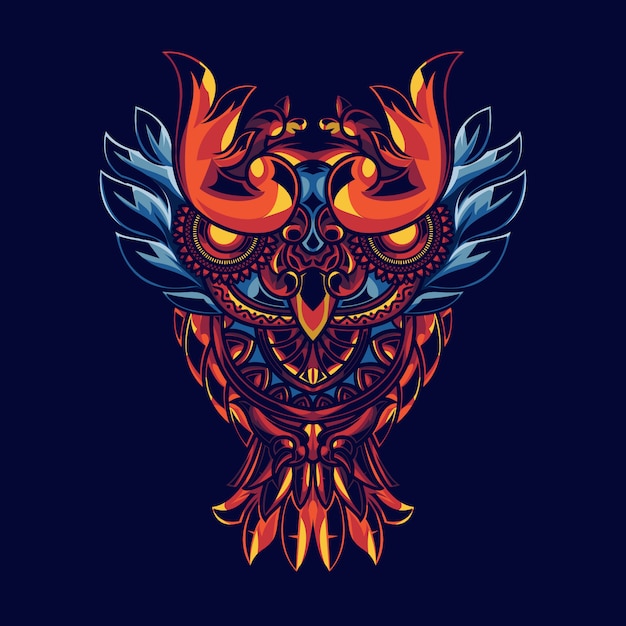 Download Premium Vector | Illustration of owl with mandala ornaments