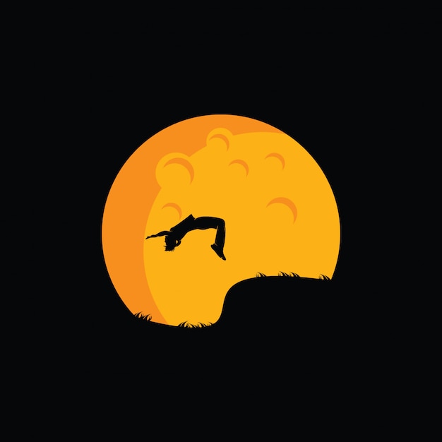 Premium Vector Illustration Of Parkour Logo Design Parkour Player Silhouette