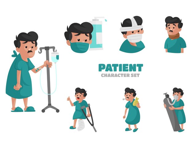 Premium Vector Illustration Of Patient Character Set