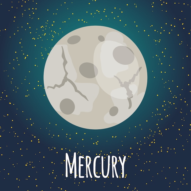 Illustration planet mercury | Premium Vector