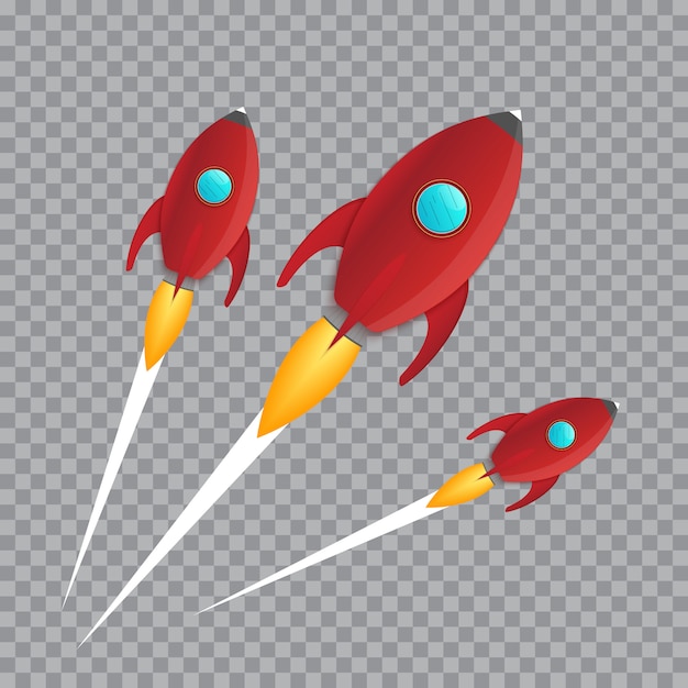 Premium Vector Illustration Of Realistic 3d Rocket Space Ship Launch Isolated On Transparent Background Space Exploration