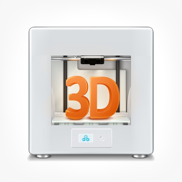 Premium Vector | Illustration of realistic office 3d printer.