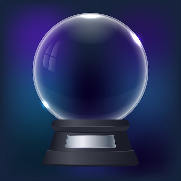 Download Premium Vector | Illustration of realistic snow globe on blue