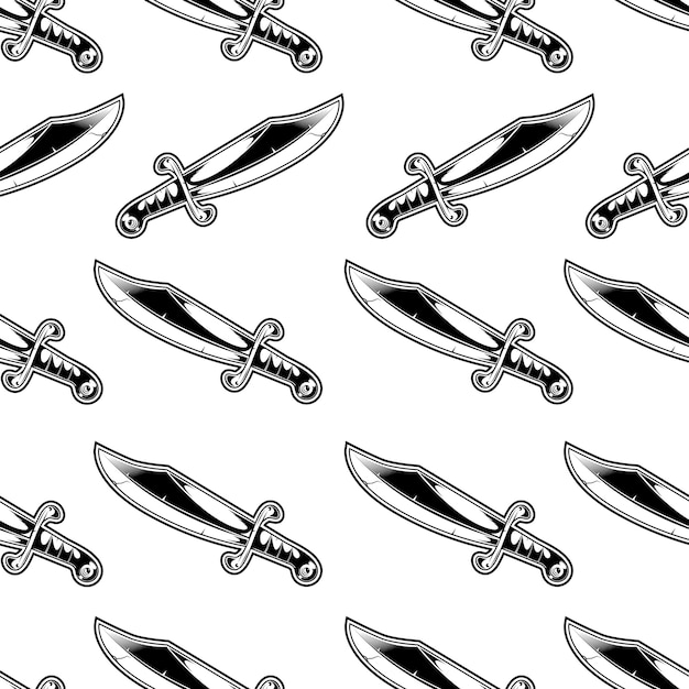 Illustration seamless pattern with sword Premium Vector