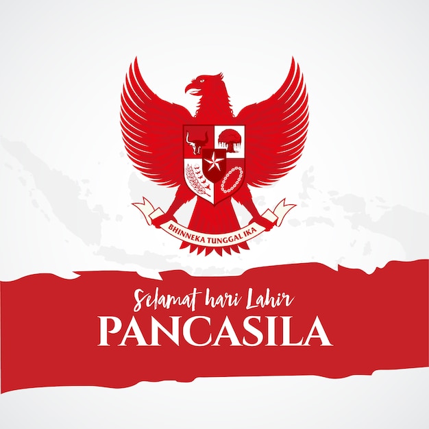 Illustration selamat hari lahir pancasila  translation 