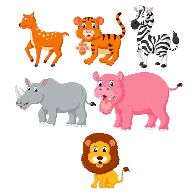 Premium Vector | Illustration of set collection of wild animal