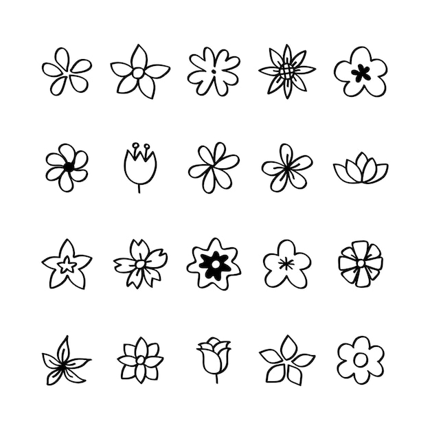 Download Free Vector | Illustration set of flower icons